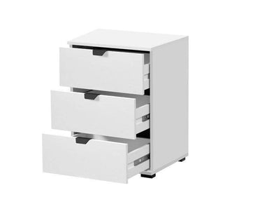 Limone Arctic White 3-Drawer Bedside Table: Modern Minimalist Storage Solution - UK Luxury Furniture